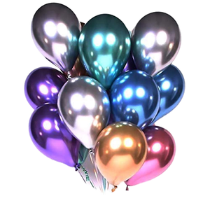 12 inch Engaged Party Supplies Metallic Colorful Round Latex Chrome Champagne Gold Colored Balloons Happy Birthday Ballon