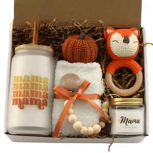 Personalized Logo Mother's Day Gift Set for Mom and Baby New Born Gifts with Mug Socks and Candle