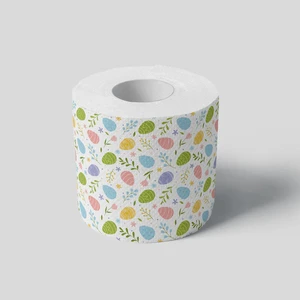 Wholesale OEM 2/3 Ply Easter Theme Printed Tissue Roll Paper Virgin Wood Pulp Novelty Funny Party Toilet Paper Embossed Tissue