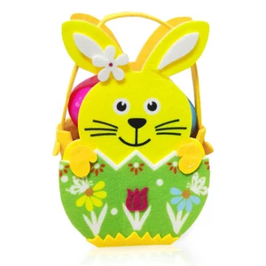 Sublimation Print Bunny Easter Nest with Rabbit Felt Easter Basket Gift Bag for Filling
