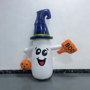 New Cross-Border Halloween Decor - PVC Inflatable LED Ghost & Pumpkin for Outdoor Courtyard Bar Haunted House