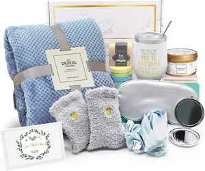 Peachjoy Hot Sale Get Well Soon Gifts for Women Birthday Gift Care Package Home Gift Sets with Flannel Blanket