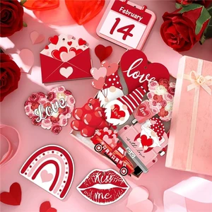 Luxury Wooden Ornaments for Valentine's Day Tree and Party Decorations Mood Enhancing Gifts for Couples