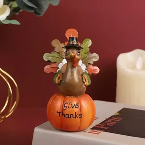 Customizable Thanksgiving Table Decoration Pumpkin Turkey Resin Crafts Figurine Statue Home Anime Art Gifts for Holiday