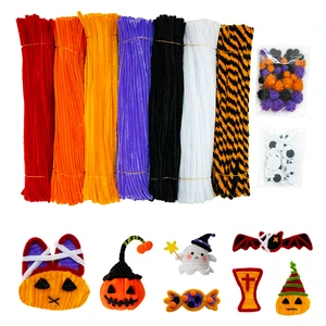 Spooky Halloween Pipe Cleaner Craft Kit, DIY Pumpkin & Ghost Decor, All-Ages Fun for Kids Learning & Party Games