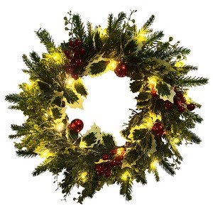 New Trend Product Plastic Artificial Customizable Indoor Trendy Christmas Wreath Garland Pine Cones