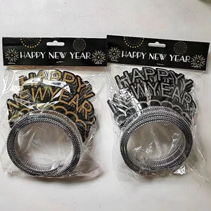 Christmas New Year Themed Gold Silver Black Paper Glasses Party Events Festive Decoration Elements Celebratory Design Reusable