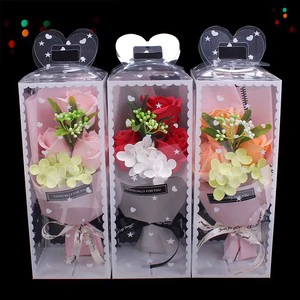 Valentine's Day Creative Birthday Gift 3 Soap Bouquets Wedding Companion Gift Box Rose Teacher's Day Small Gift