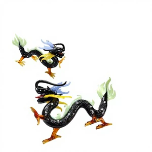 Dragon Lampworking Glass Craft Animal Theme Cute Colorful Dragon Shape Indoor Home Decor Chinese