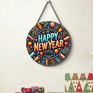 Vietnam New Year & Christmas Holiday Party Ambience Decoration Home Door Hanging Sign Wooden Wall Sign