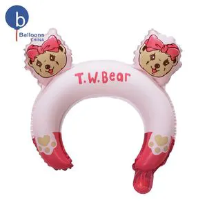 Custom Matte Head Jewelry Foil Balloons Hair Hoop Baby Shape Children's Birthday Party Headband Globos