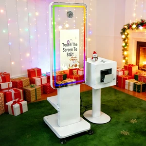 Parties Wedding RGB Light Selfie Station 21.5inch Touch Screen All-in-one Magic Mirror Photo Booth
