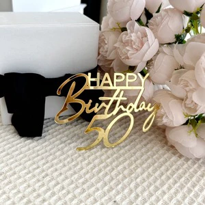 Hot Selling Age-Specific 18/21/30/40/50/60/70th Happy Birthday Acrylic Cake Decor Plugin Party Supplies Bulk