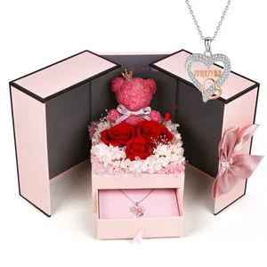 Preserved Rose Gift Set-Customized Color Handmade for Mother's Day Birthday Christmas Valentine's Day Diwali & Thanksgiving