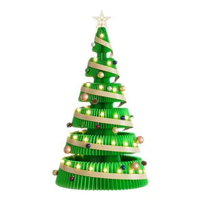 Large Floor Standing New Year Paper Tree Honeycomb Decorative Ornaments Xmas Tree for Shopping Mall Atrium Holiday Decor