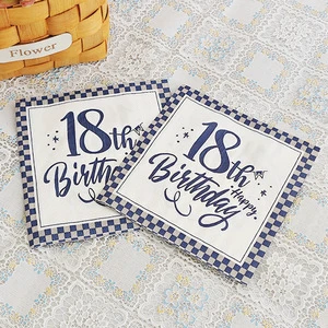 Party Napkins Gold Foil 18th Birthday Decoration Party Supplies Disposable Napkin for Birthday Party Adult Ceremony