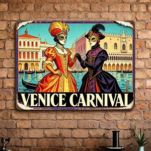 Wholesale Custom Vintage Metal Tin Signs Hawaii Hula Dance Venice Carnival Decorative Wall Tin Plaque OEM ODM Home Bar Wall Art