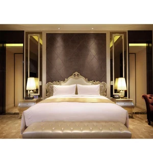 SHIYI Luxury European Hotel Bedroom Furniture Set Royal Carved King Bed Villa Suite Bedside Table Fast Shipping Ready To Ship