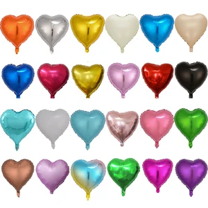 Hot-Selling 18-Inch Heart-Shape Aluminum Film Balloon Set for Christmas Birthday & Wedding Parties