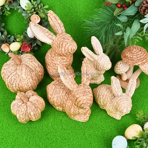 Hand-Woven Futon Easter Bunny Creative Home Crafts Ornaments for Easter Decorations for Home or Party Decor