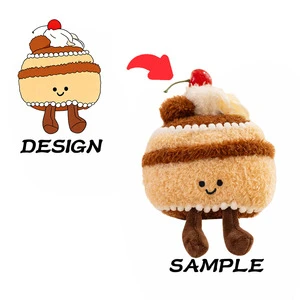 Jelly Cake Series Cherry Strawberry Swiss Roll Bread Plush Toy PP Cotton Filled Universal Children's Birthday Gift Customization