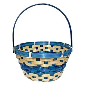 Easter Flower Blue Series Bamboo Storage Tote Basket Customized Products for Activity & Beverage Use in Living Room