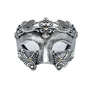 Halloween Vintage Roman Venice Half-face Mask Antique Carving Ghost Dance Party Costume Mask