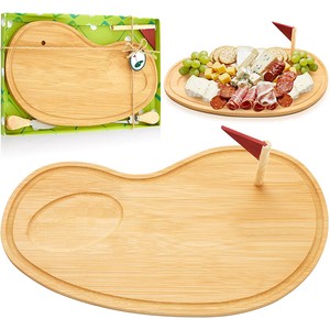 Hot Selling Golf Cheese Board Gift Set Golf Party Favor Prizes Charcuterie Wood Bamboo Board With Knives