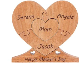 Mom Mother-In-Law New Mom Mother's Day Mom Birthday Gifts Wood Heart Shape Gifts Warm Heart Pendant Gifts