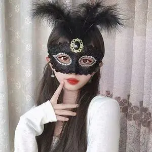 Funny Eco-Friendly Plastic Venetian Mardi Gras Masquerade Mask Carnival Feather Party Mask April Fool's Day Holiday Supply Xmas