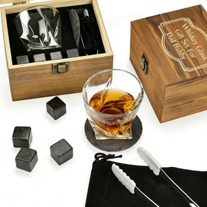 Personalized Novelty Gift Fathers Day Set Whiskey Cooling Stone With Whiskey Glass Gift Gift Set for Men Dad Hubby