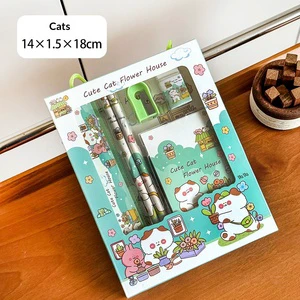 Wholesale Custom Cartoon Animal Stationery Gift Set Notebook Pen Cute Kids School Supplies Back to School Prize Graduation Gift