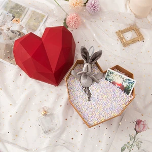 Valentines Day Gift 2024 Romantic Preservation Gorgeous Plastic Red Heart Shape Gift Box for Mom Day