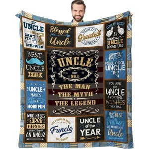 Cheap Custom Dad Gifts to My Best Papa Soft Bedding Sofa Throw Blanket Birthday Fathers Day Gift From Daughter Son