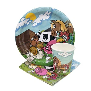 Custom Printed Decorative Disposable Children's Birthday Party Sets Paper Supplies