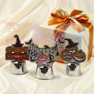 New Acrylic Halloween Pumpkin Lantern Nightlight Spider Web Skull Shapes-Creative Atmosphere Parties Halloween Valentine's Day