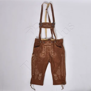 Wholesale Mens German Lederhosen Shorts Genuine Cow Suede Leather Bavarian Oktoberfest Costume Authentic Leather Pants