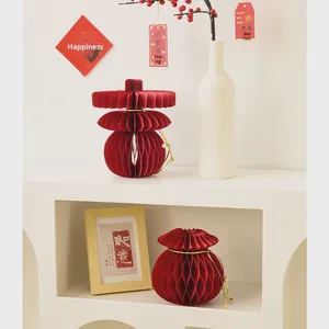 Cross-Border New Year Decorations Auspicious Character Ornaments Origami Lucky Bags for Decorations Party Wall Decorations