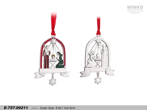 Winko XMAS ORN Christmas Ornament Hanging Decoration Ornament, Nativity With Star, W/ Red Epoxy, Green, Red, Gold Glitter, ...