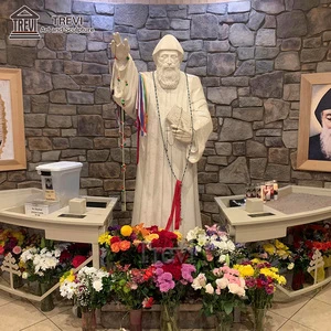 Famous Christian Religious Statues White Marble Saint Charbel Sculpture