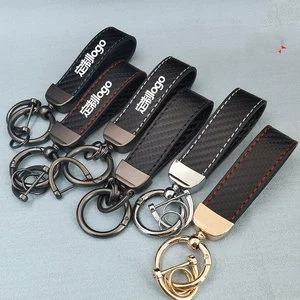 Customized Brand Luxury Full Grain Key Chains Personalized Metal Cowhide Men Pure Genuine Leather Keychain With 3d Laser