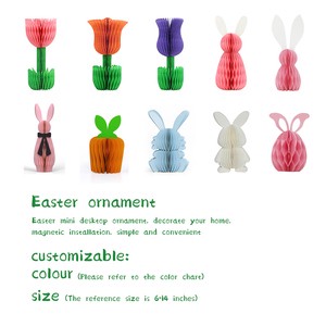 Paper Easter Decorations Set Bunny Egg Hanging Ornaments Table Centerpieces Holiday Party Supplies Bulk Wholesale 3D