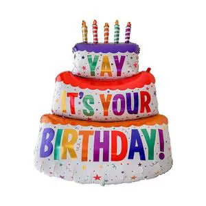 Hot Sale Colorful Happy Birthday Cake Balloons for Kid's Birthday Party Gift & Decorations Festive Party Supplies