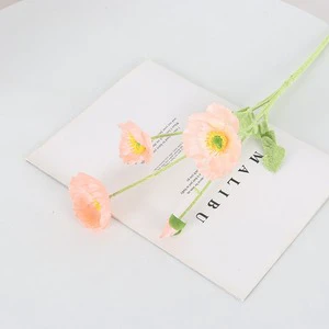 Handmade Pink Artificial Poppy Bouquet 50cm Home Decoration for Living Room for Graduation Christmas Chinese New Year