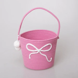 ESiVON Custom Color Size Pink Pig Unicorn Frog Easter Egg Basket Eco-Friendly Cotton Rope Customizable Multi-Function Decoration