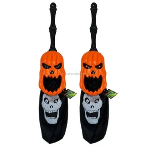 HLC New Halloween Store Glowing Red Eye Pumpkin Head Candy Holder Trick or Treat Hand Bucket Props for Spooky Holiday Party Acc