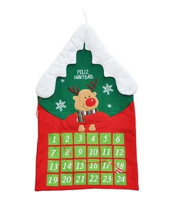 Hot Sale New Product 24-Pocket Plush Christmas Tree Advent Calendar Festive Holiday Supplies Decorative Door Decorations