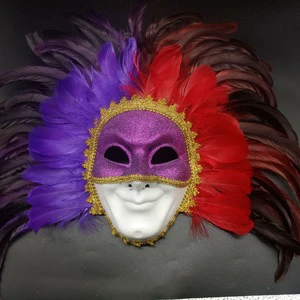 Adult Carnival Party Venice Feather Mask Halloween Stage Performance Venetian Masquerade Mask