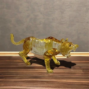 Exquisite Translucent Handmade Glass Zodiac Tiger Horse Ornaments Religious Folk Art Luxury Decorative Crafts Souvenir Gifts