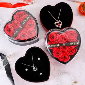 Mother's Day Gift Valentines Day Gift Ideas 2025 Unique Love Shape Gift Soap Rose Heart Jewelry Box
